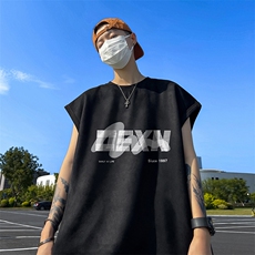 量大优供视频得物直播品220克夏季麂皮绒背心无袖T恤BJ218，男装T恤，电商A486