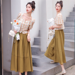 小香风套装女夏季新款韩系连衣裙高级感轻熟盐系穿搭减龄两件套裙，女装套装/套裙，难舍钰依