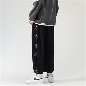 日系2023秋冬款个性卡通印花束脚运动休闲潮牌卫裤8803-P50控69图片