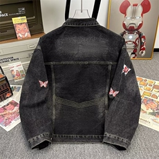 美式复古牛仔外套男2026春秋潮牌宽松高街痞帅工装夹克W6625-P75，男装工装外套，星座412-3