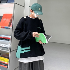 S6082-P35春季圆领卫衣男大码韩版宽松长袖外套男，男装卫衣，电商A040