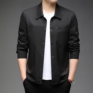中年男秋冬装男休闲外套中年人夹克衫爸爸秋装上衣HPN688061-P155图片
