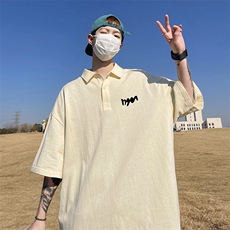 支持得物品质配合二开珠地网眼透气宽松短袖T恤翻领POLO衫PL101，男装T恤，电商A486