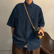 2022港风短袖衬衫男夏季日系百搭工装衬衣HC81P42，男装衬衫，星座1116-2
