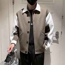 社会小伙风拼色时尚休闲外套复古百搭男士夹克潮JK089-P110，男装夹克，电商A413
