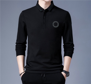 爸爸装长袖T恤男老人秋季POLO衫中年男人汗衫打底衫ZLF750-P70图片