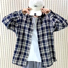 春季新款现货（跨境电商）格子男女情侣款潮流宽松格纹衬衣，男装衬衫，星座1107-1