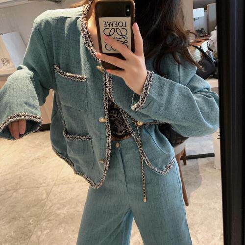 11871188绿色小香套装，女装职业装，XTZ style