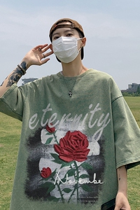 水洗做旧短袖美式复古重磅大码潮牌朋克暗黑T恤xz301B-JB5257-P35图片