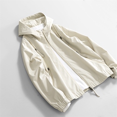 冲锋衣连帽夹克男宽松落肩纯色上衣外套DSA157B-J208-P60，男装夹克，电商A157B
