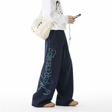 抖音品质美式潮流字母印花设计感宽松卫裤B315-K25815-特p40控78，男装休闲裤，电商B315