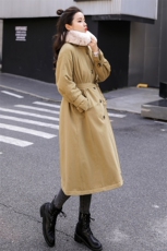 棉衣/棉服2020冬季中长款时尚气质优雅百搭韩版纯色风衣简约收腰，女装棉衣/棉服，瑶迪依秀