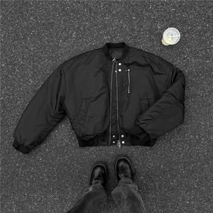美式bomber飞行员夹克棉服男冬季短款棉衣外套cleanfit夹棉棒球服图片