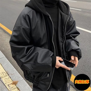 秋装 现货 连帽皮衣男夹克衫外套XZ716A-A030P100加棉P110图片