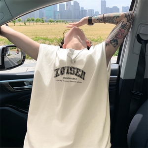 量大优 得物抖音高品质重磅230克美式印花无袖t恤背心WB515 特P18图片