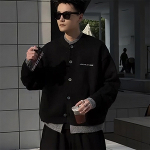 【有货】DGT14-P78针织衫年2026秋季新款黑色圆领开衫毛衣男图片