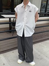 2024夏季新款金属标衬衣短袖男女设计师款高级感潮牌上衣-C0335，男装衬衫，星座601-2