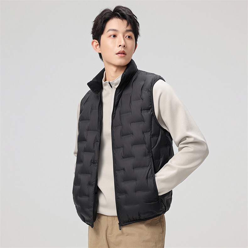 主推新款90绒子轻薄情侣装羽绒服秋冬男款休闲轻薄羽绒服马甲外套,男装羽绒服,钱塘723