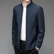 秋装立领夹克男春秋季2023新款中年商务休闲外套上衣潮流男装，男装夹克，电商B212（原钱塘6029）