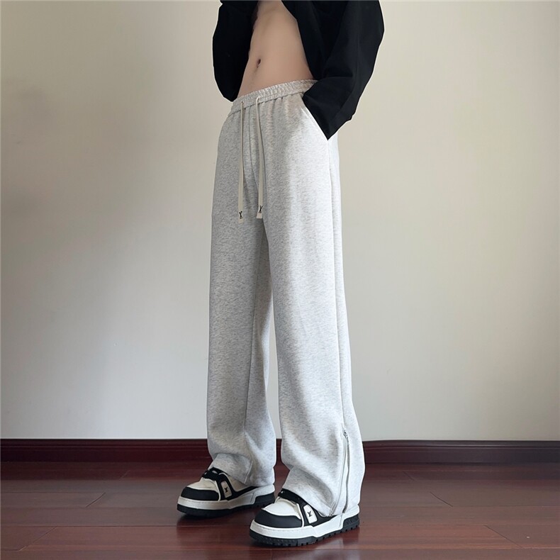 华棉秋季直筒侧边双拉链百搭潮牌休闲裤男K62-P50，男装休闲裤，星座201-4