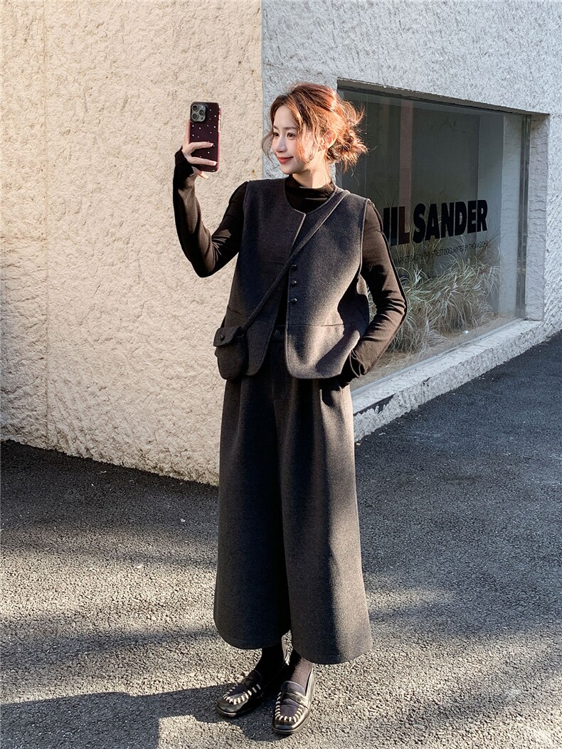 26年春季通勤风马甲阔腿裤套装182-8691-P228K348,女装套装/套裙,帛香坊