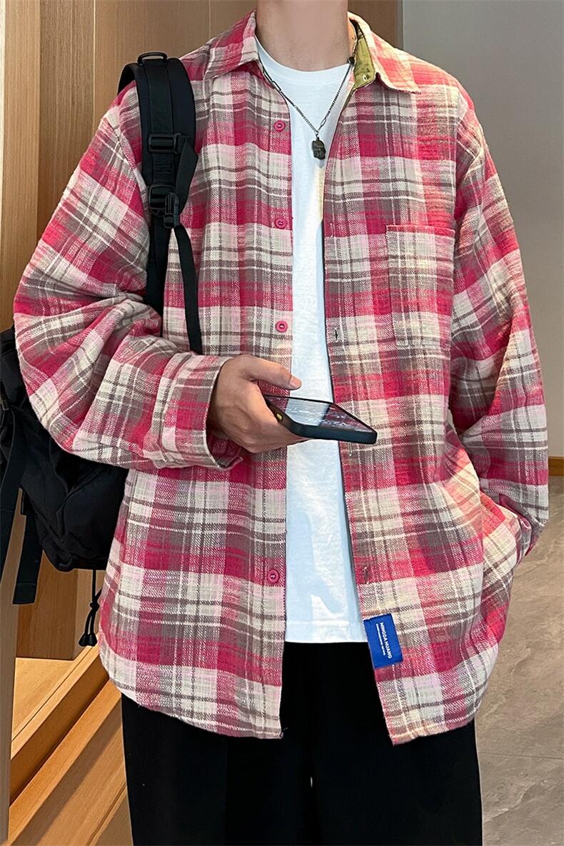 美式做旧贴布边衬衫小香风外套夹克A071-C70-P55,男装夹克,电商A071