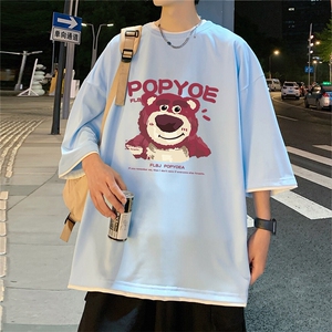 xZ116-T6017-p30- M-5XLD抖音男潮牌美式情t恤男夏季印花图片