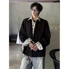 文艺潮流时尚ins简约流行假两件衬衫日系原宿百搭气质CH88，男装衬衫，星座1116A（原606A-3）