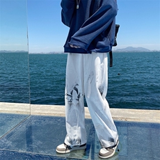 1港风大码长裤潮扎染渐变运动休闲裤男女同款九分K7269P45控69，男装休闲裤，星座226-2