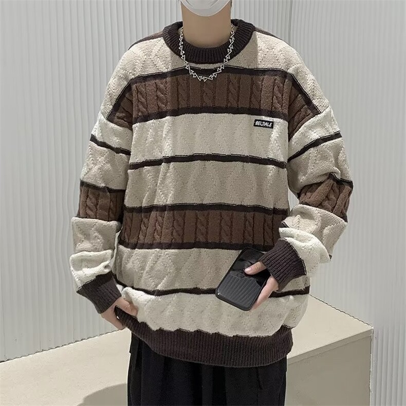 秋冬季美式复古内搭针织衫毛衣加厚宽松毛衣线衣外套男M1327-P46,男装针织衫/毛衣,星座512-2