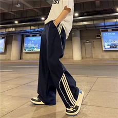 美式工装裤男春季藏蓝宽松休闲裤长裤设计感阔腿运动裤K5578-P39，男装休闲裤，星座412-2