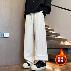 扎染加绒加厚休闲裤冬季美式卫裤直筒裤子男5D2119-TP3268，男装休闲裤，电商A102