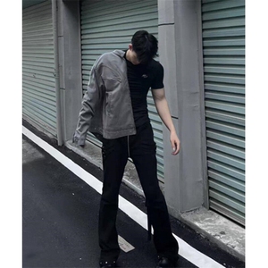 复古底特律短款工装外套男款潮牌设计感小众机车夹克 JK8806图片