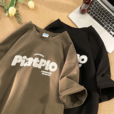 全棉个性高级感发泡字母印花情侣短袖T恤A334-TX19-28，男装T恤，电商B339(原A334）