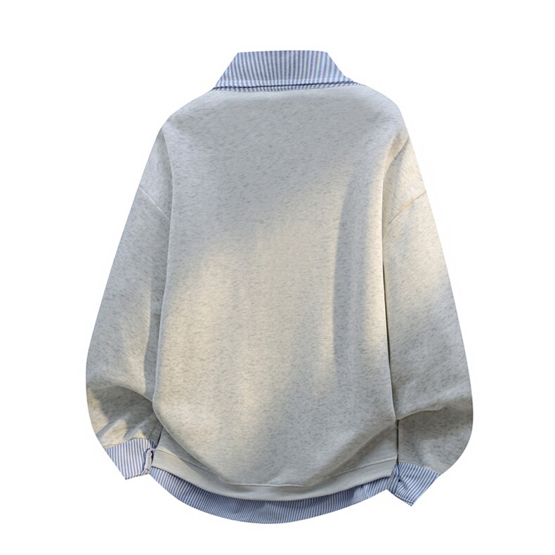 HW2545特P55控98面布54棉46聚酯假两件POLO情侣卫衣宽松外套男,男装Polo衫,电商B370