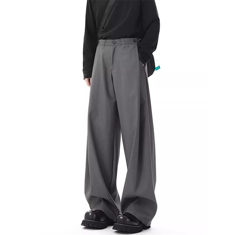 春秋美式高街休闲裤男女垂感阔腿西裤长裤纯色西装裤宽松直筒裤子，男装西服套装，电商A443