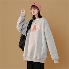 2022秋装中性卡通卫衣女长袖chic上衣外套B208-WY301-P40控58，女装卫衣/绒衫，电商B208