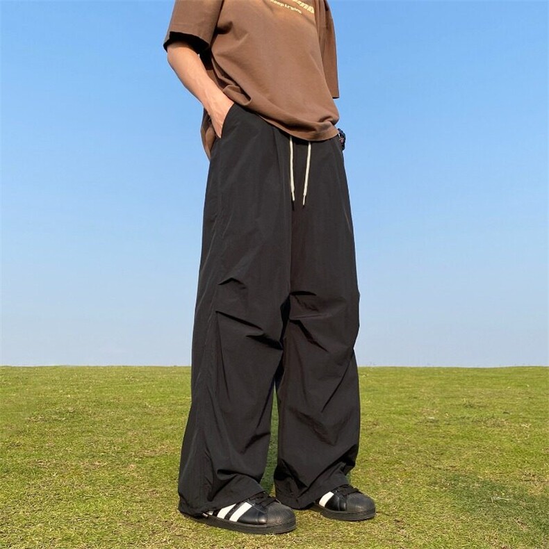美式复古纯色伞兵工装裤宽松速干阔腿裤休闲冲锋裤男女同款KZ288，男装休闲裤，星座1116A-1（原606A）