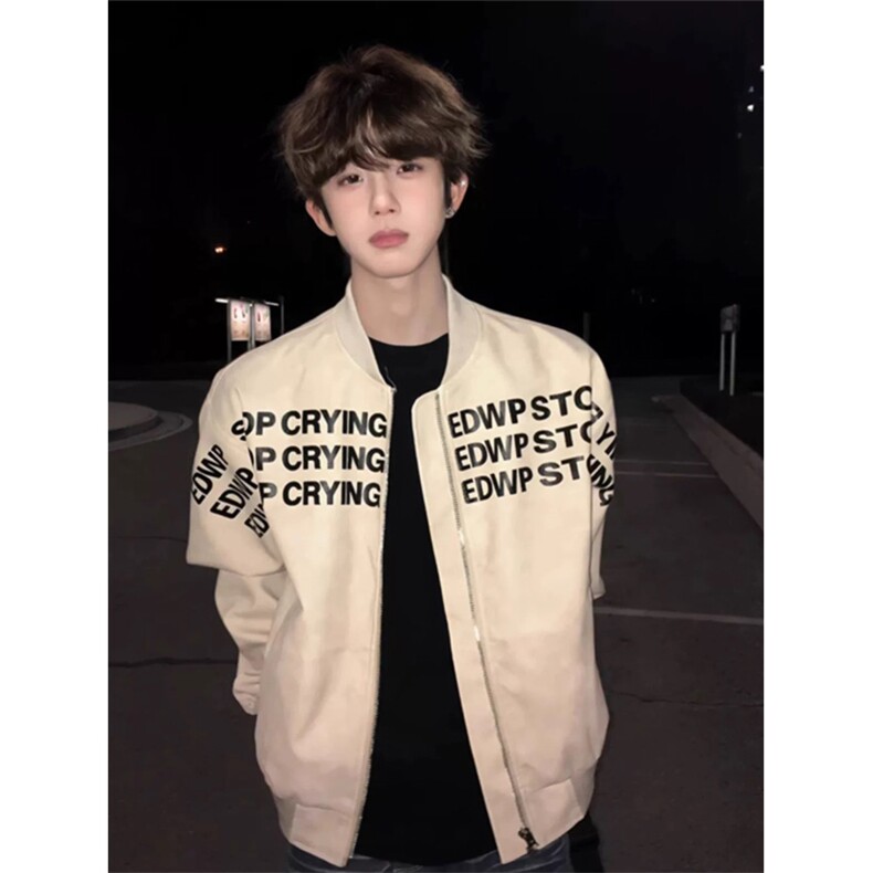 PU皮高质量字母夹棉棒球服情侣夹克外套男J81-常规P65加棉P75,男装夹克,星座1505
