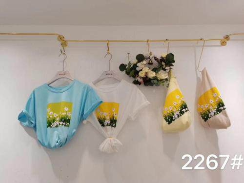 丝光爽滑棉，烫立体字母T，女装，IEC