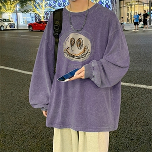 直播品质 重磅纯棉 美式蜡染水洗做旧潮牌宽松长袖t恤 CT360特P38图片