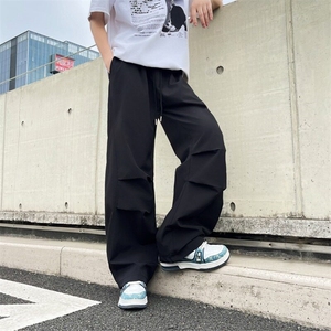 美式褶皱伞兵工装裤男女潮牌宽松阔腿弯刀裤速干休闲裤K6466-P36图片