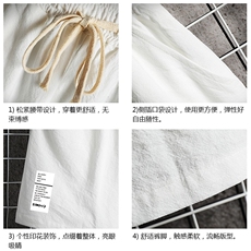 YD33045-P25亚麻短裤男大码棉麻五分裤男中裤沙滩裤网格挂拍，男装休闲裤，电商A040A