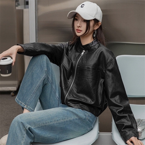 主推皮衣女外套2025春秋新款复古美式酷帅短款夹克上衣图片