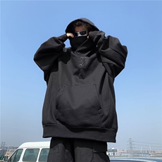 港风机能风情侣卫衣男美式高街痞帅连帽刺绣上衣914-4-Y767P45，男装卫衣，星座914-4