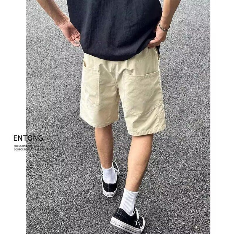 美式潮牌大口袋工装短裤男休闲夏季速干薄款四分宽松大码五分裤子,男装牛仔裤,星座218-1（原230）