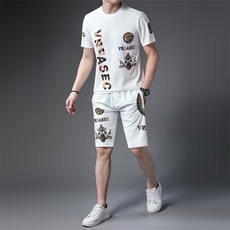 JG22-13男士2023年春夏季新款运动套装短袖短裤T恤卫裤二件套P125，男装休闲套装，电商B360
