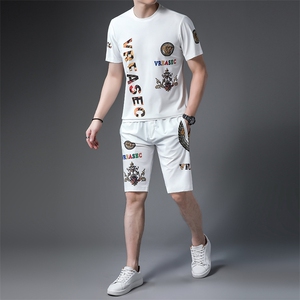 JG22-13男士2023年春夏季新款运动套装短袖短裤T恤卫裤二件套P125图片