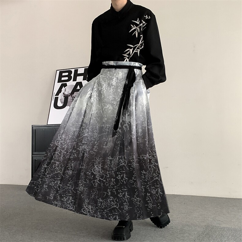 24新中式汉元素新中式订婚敬酒男女百褶百褶马面裙汉服裙子裤子，男装民族服装，星座909