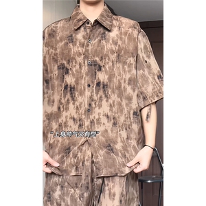 短袖衬衫男+短裤男套装男100%聚酯纤维M-5XL大码TZ78717P50控98